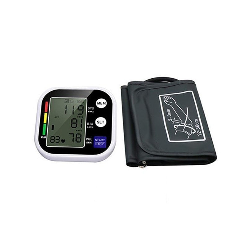 Multifunctional Home Blood Pressure Monitor With Cuff To Record Measurements And Track Heart Rate