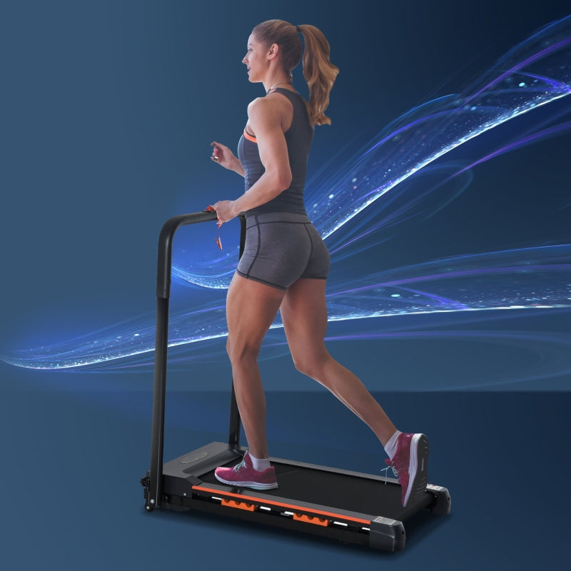 HOMCOM Steel Folding Motorized Home Treadmill W LCD Monitor Black