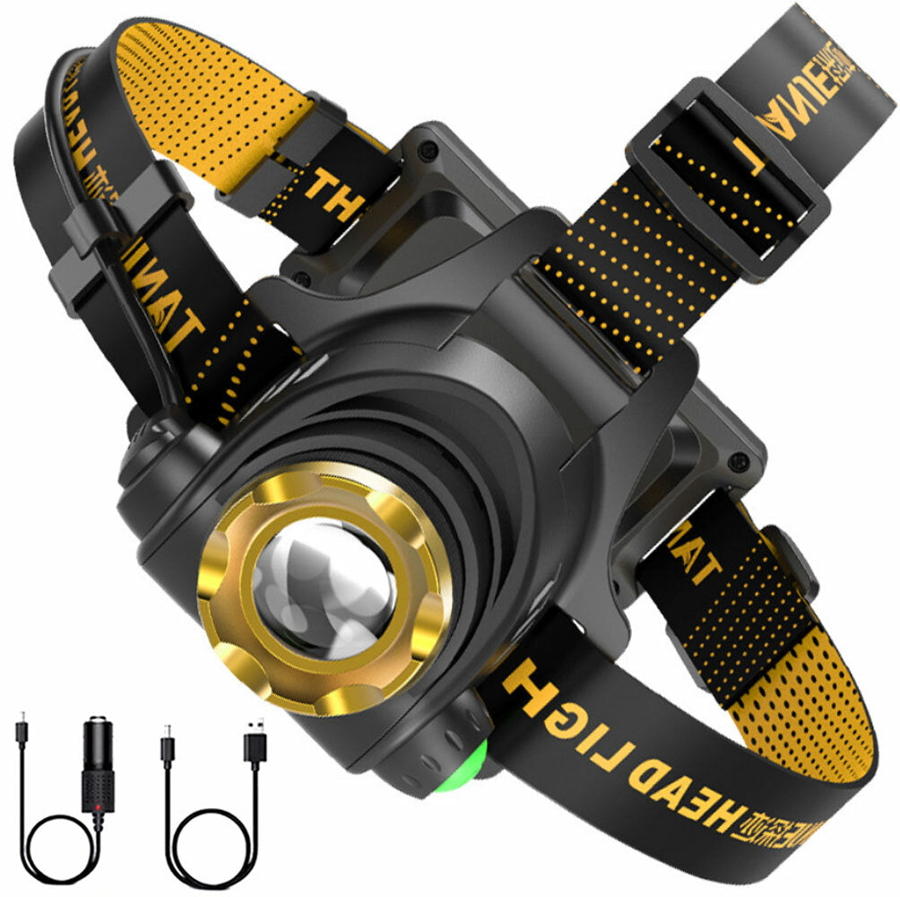 🔦 LED Headlamp Rechargeable Head Torch Zoom Headlight Lamp Powerful Flashlight Fishing Driving Camping Light With 3 Modes Work Light 👉 LED Headlamp Rechargeable – Zoom Flashlight