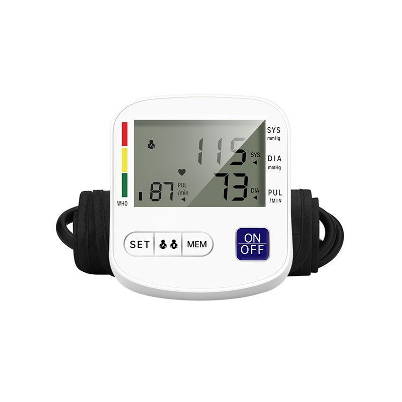 Multifunctional Home Blood Pressure Monitor With Cuff, Records 99 Measurements And Tracks Heart Rate