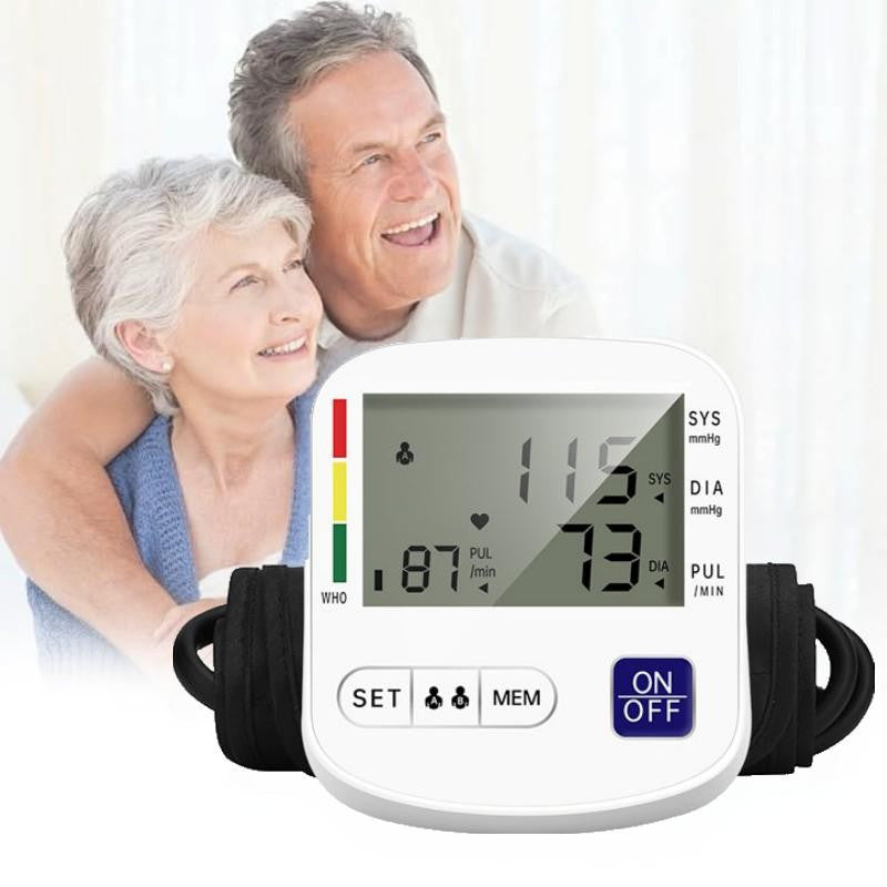 Multifunctional Home Blood Pressure Monitor With Cuff, Records 99 Measurements And Tracks Heart Rate