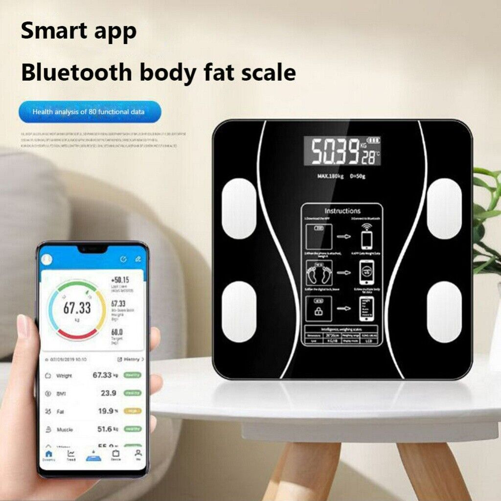 Scales Electronic 180KG Digital Bathroom LCD Display Home Body Fat BMI Monitor