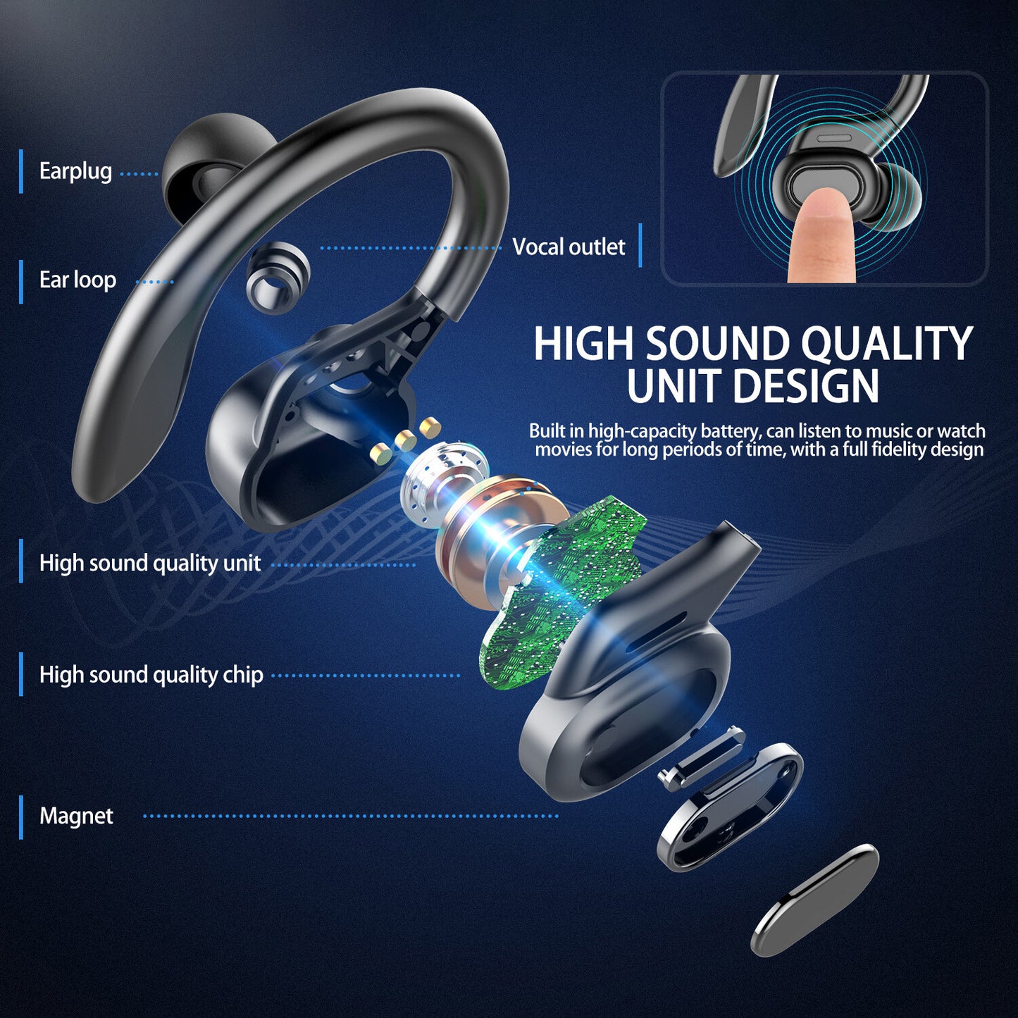 Wireless Sports Earbuds – Secure Fit & Deep Bass
