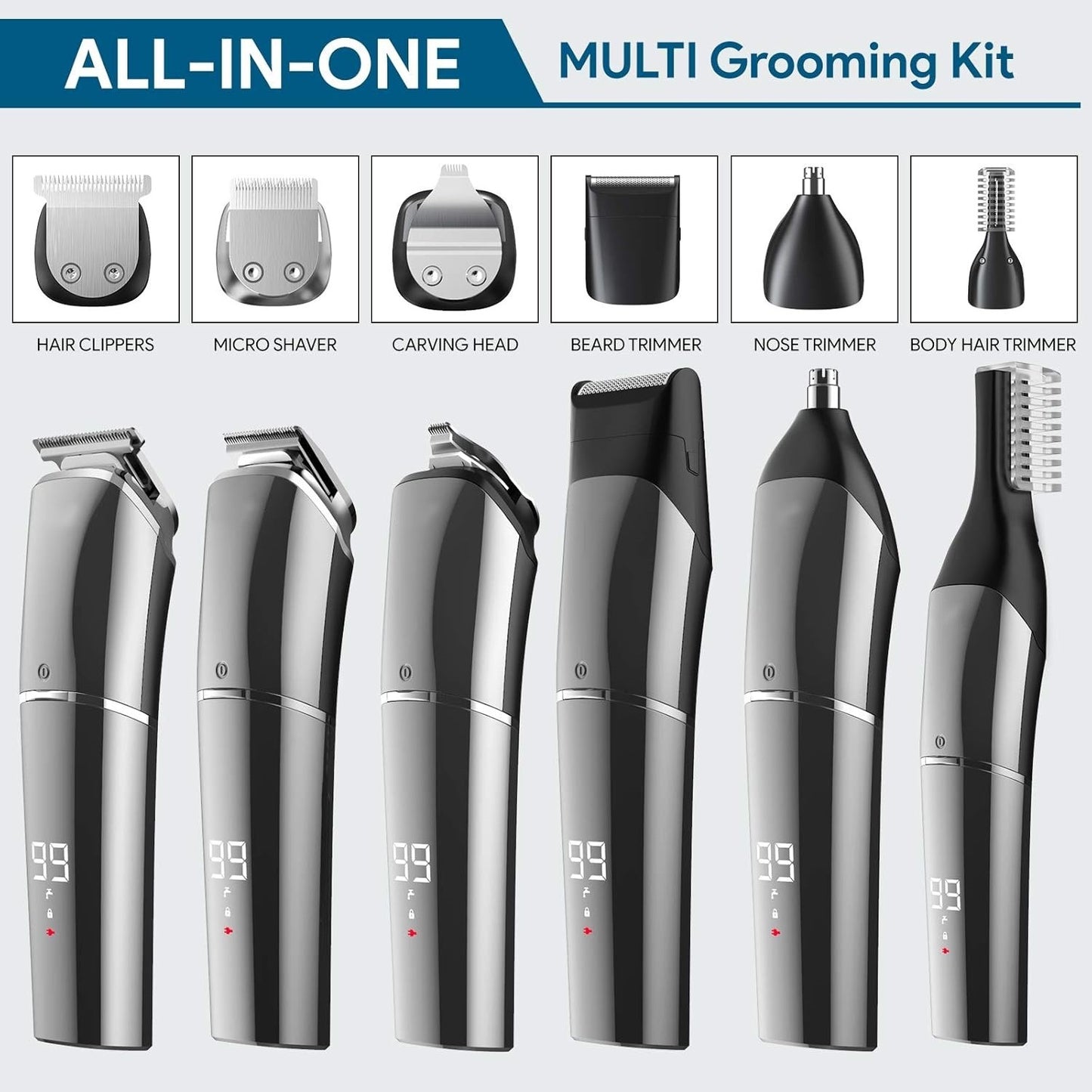 Professional Hair Clippers Cordless Beard Hair Trimmer Clippers Trimmer Set