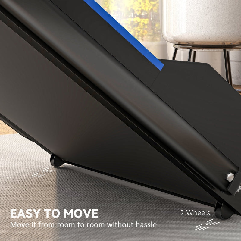 HOMCOM Folding Motorised Home Treadmill Walking Machine With LCD Monitor, Blue