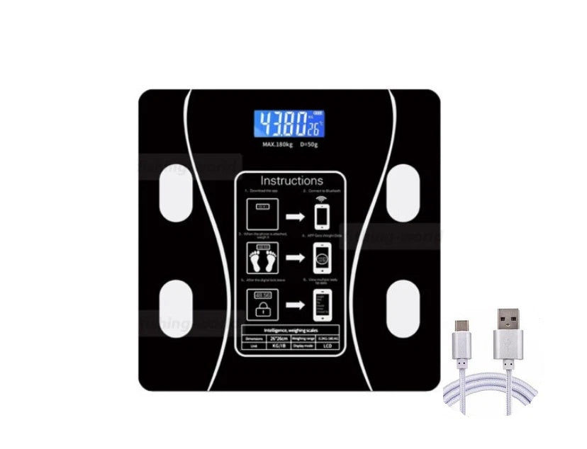 Body Fat Scale 180kg Bluetooth Smart BMI Digital Bathroom Wireless Weight Scales