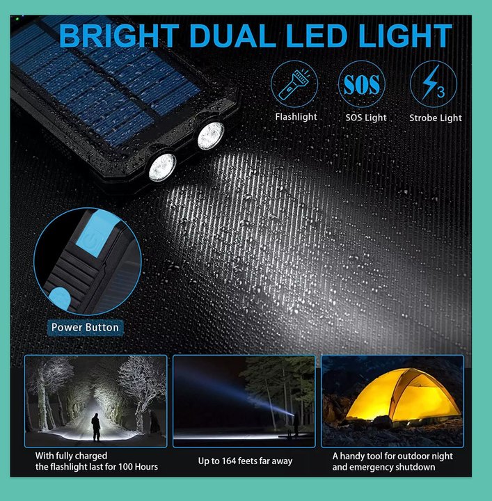 Solar Power Bank – Waterproof Outdoor Charger