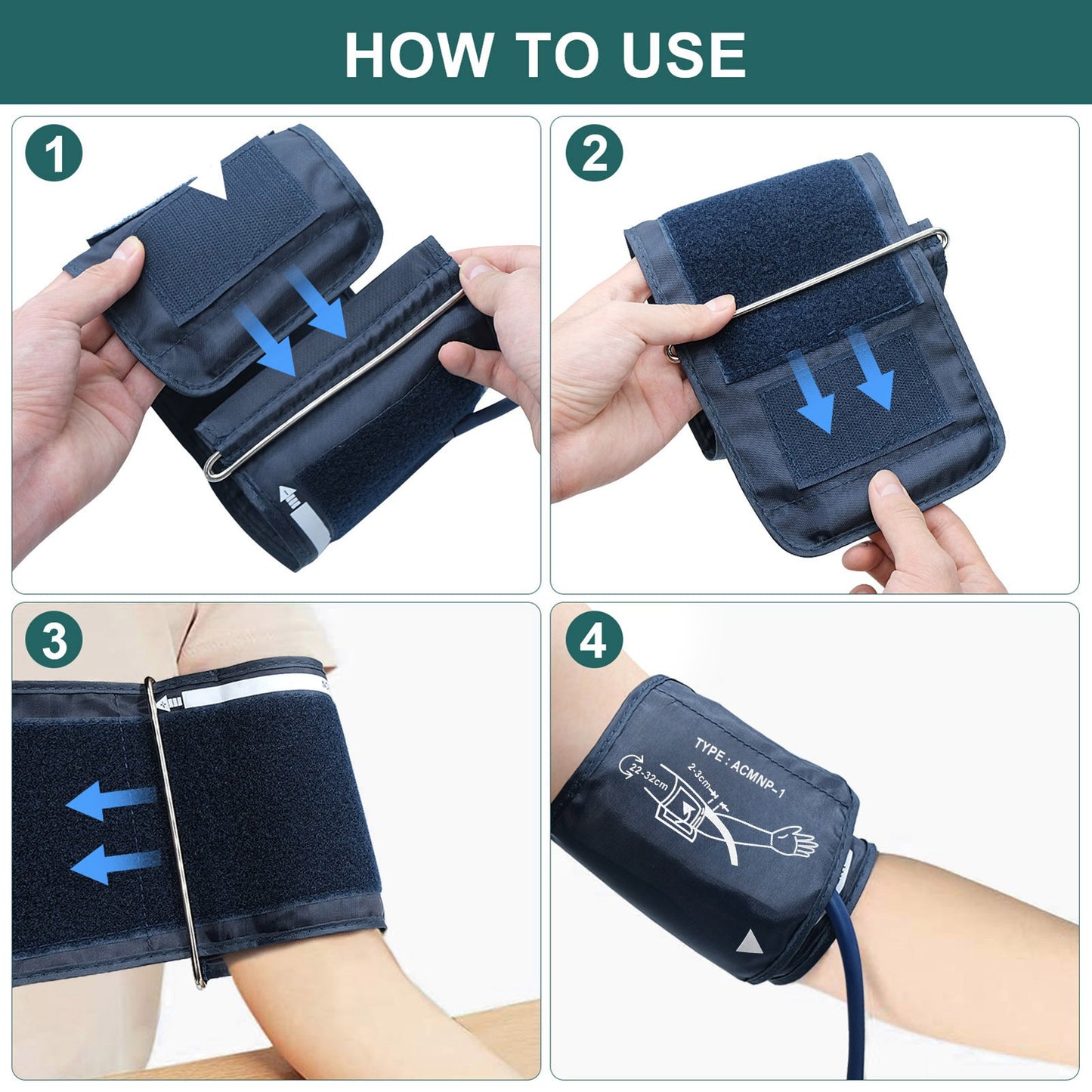 Multifunctional Home Blood Pressure Monitor With Cuff, Records 99 Measurements And Tracks Heart Rate
