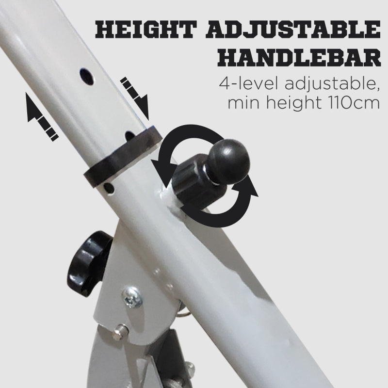 HOMCOM Stepper W  Handle Hand Grip Workout Fitness Machine For Fitness Aerobic Exercise Home Gym Grey