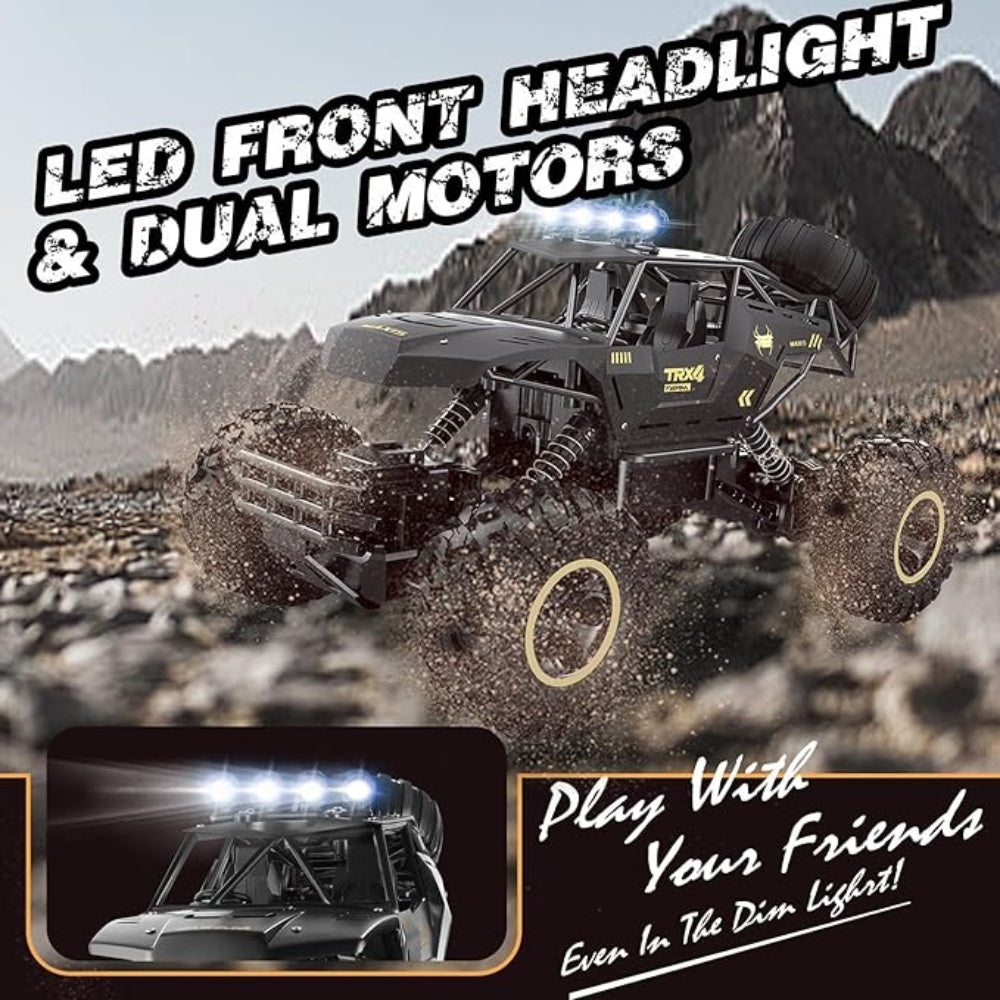 🚙 UK Rc Car Rock Crawler Rechargeable Off Road Truck 4WD, Metal Shell LED Headlights RC Remote Control Off Road Car Truck  👉 RC Rock Crawler 4WD – Off-Road Truck