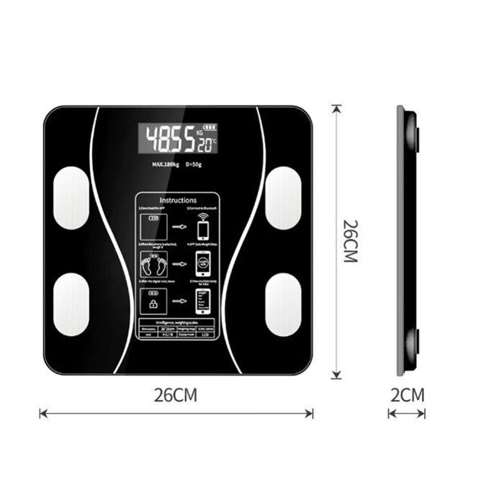 Scales Electronic 180KG Digital Bathroom LCD Display Home Body Fat BMI Monitor