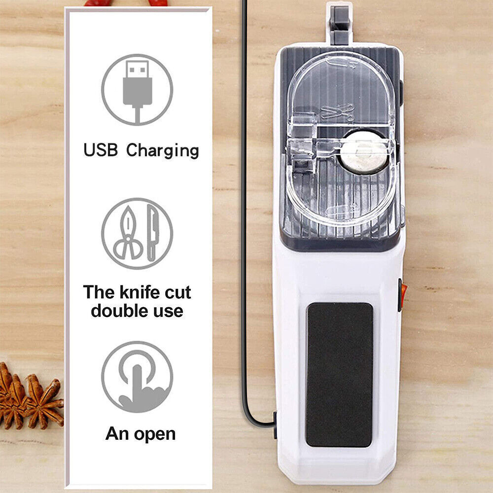 2 In1 Electric Knife Sharpener And Scissor Sharpeners Family Kitchen Home Tool