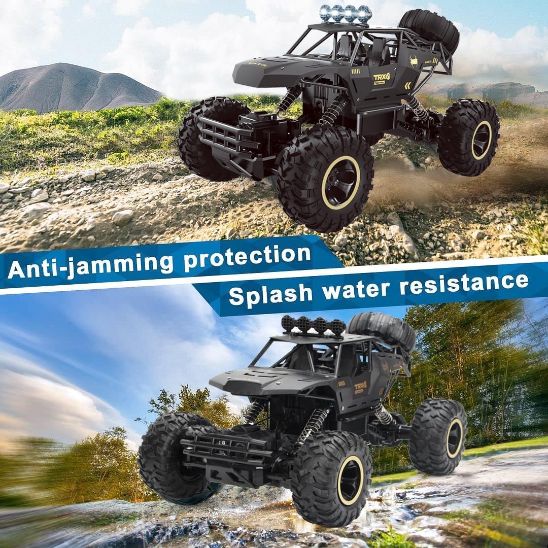 🚙 UK Rc Car Rock Crawler Rechargeable Off Road Truck 4WD, Metal Shell LED Headlights RC Remote Control Off Road Car Truck  👉 RC Rock Crawler 4WD – Off-Road Truck