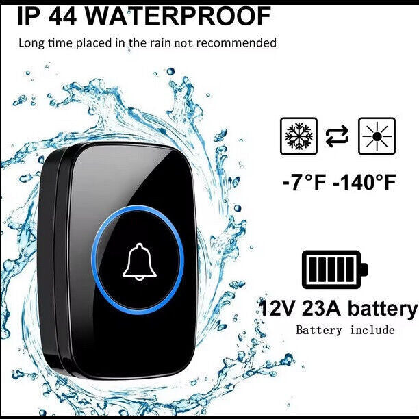 1O00ft Wireless Door Bells Waterproof Long Range Battery Home Cordless Doorbell