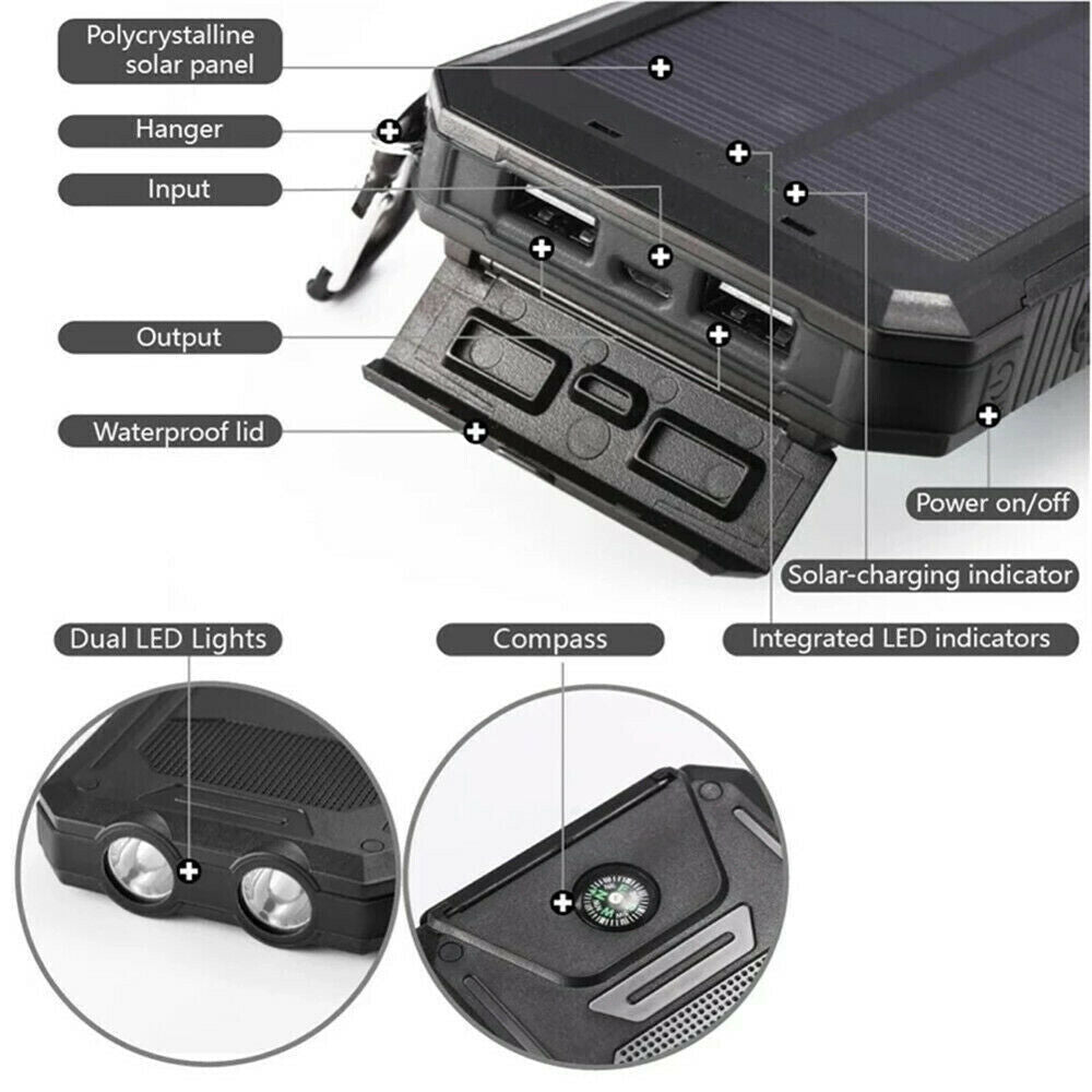 Solar Power Bank – Waterproof Outdoor Charger