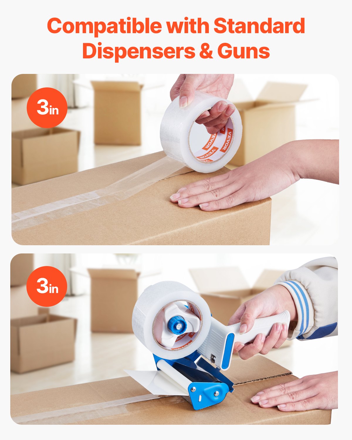 Clear Packing Tape, 3 Inches Core, 18 Rolls 1.88 Inches X 65 Yards Packing Tape, 2.7 Mil Thick, Heavy Duty Packaging Tape Designed For Moving, Storage And Packing, Shipping And Mailing, Office