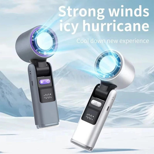 ❄️ Violent Ice Cooling Fan Handheld Portable Fan Rechargeable Speed Ice Cooling Handheld Small Fan High Speed Folding Neck Type Fan Random Color  👉 Portable Ice Cooling Fan – Handheld & Neck