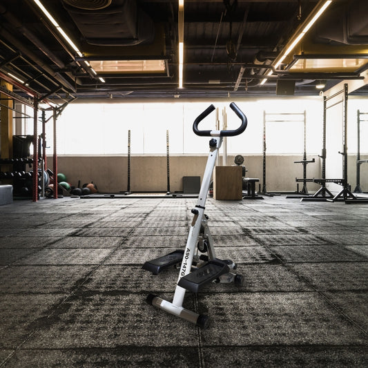 HOMCOM Stepper W  Handle Hand Grip Workout Fitness Machine For Fitness Aerobic Exercise Home Gym Grey