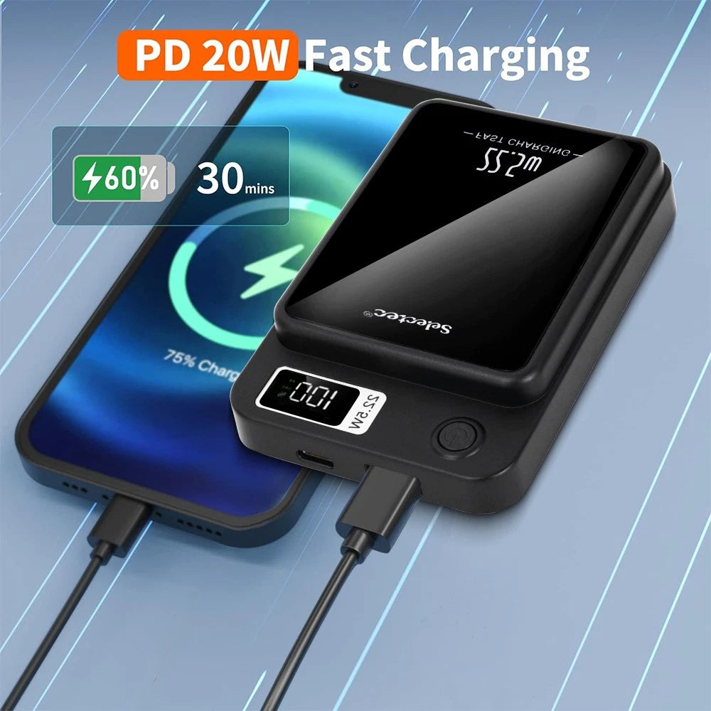 🔋 Magnetic Power Bank Black  👉 Magnetic Power Bank – Fast Charge