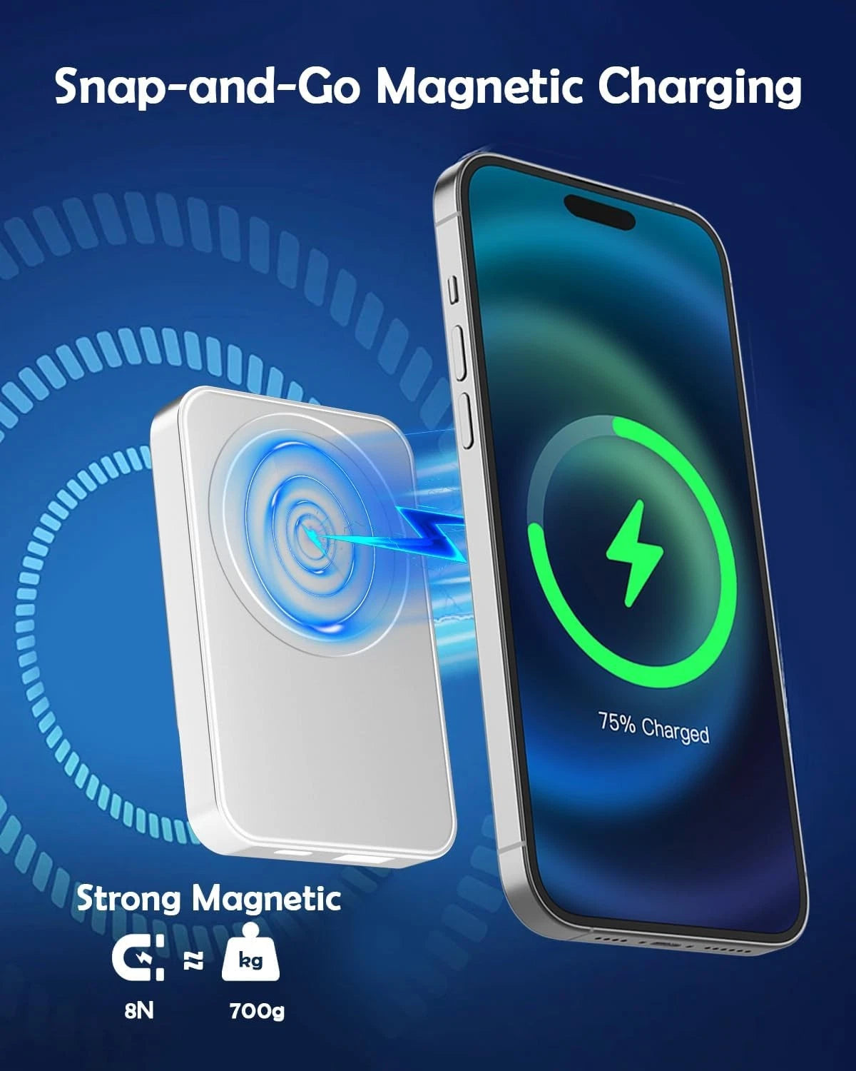 🔋 Magnetic Power Bank Black  👉 Magnetic Power Bank – Fast Charge