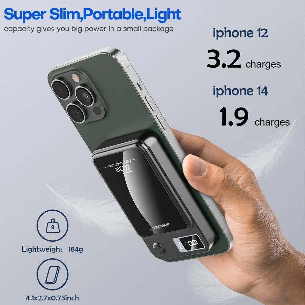 🔋 Magnetic Power Bank Black  👉 Magnetic Power Bank – Fast Charge