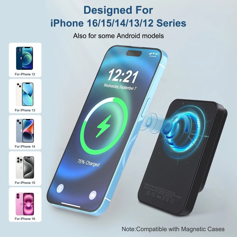 🔋 Magnetic Power Bank Black  👉 Magnetic Power Bank – Fast Charge